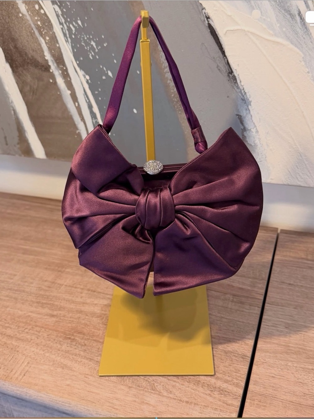 Valentino Garavani Satin Bow Shoulder Bag in Plum